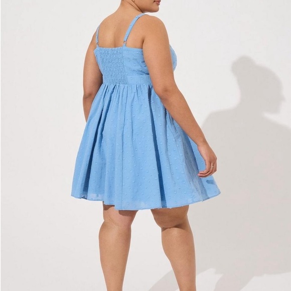 TORRID Mini Embroidered Challis Tie Front Skater Dress - Picture 2 of 5